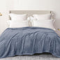 Exclusivo Mezcla Plush Fuzzy Fleece Bed Blanket Twin Size, Super Soft, Fluffy and Warm Blankets for Couch, Bed, All Season (Stone Blue, 90x66 Inches)