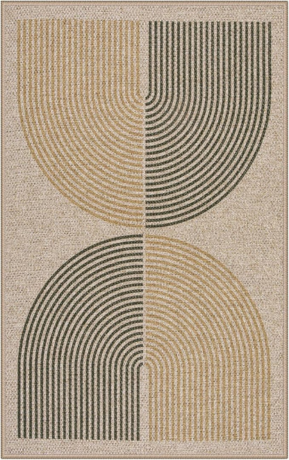Lahome Enfys Rainbow 20"x32" Door Mat Indoor Entrance, Small Indoor Outdoor Door Easy Jute Rug, Farmhouse Neutral Non Slip Non Shedding Washable Kitchen Mats for Floor Entryway