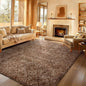 Ophanie Brown and White Diamond Striped Rugs for Living Room 8x10, Fluffy Shag Large Fuzzy Plush Soft Carpets, Shaggy Rugs for Bedroom, Carpet for Kids Boys Girls Dorm Nursery Home Decor Aesthetic