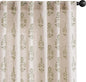 jinchan Linen Floral Curtains for Living Room 63 Inch Length Green Flower Cottage Core Farmhouse Curtains Rod Pocket Back Tab Boho Semi Sheer Window Drapes Bedroom Set 2 Panels Green on Beige