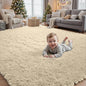 5x7 Area Rugs for Living Room Rug: Soft Fluffy Shag Beige Rugs for Bedroom, Non-Slip Large Fuzzy Plush Rug Indoor Floor Carpet for Nursery Kids Boys Girls Room, Dorms, Playroom, Modern Home Decor