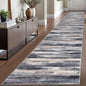 Lansny Modern Abstract Runner Rug 2.6x16, Grey Black Multi Washable Long Kitchen Runner Non-Slip Soft Hallway Rug Runner Thin Print Faux Wool Carpet for Entryway Bedroom Laundry Room Indoor Home Decor
