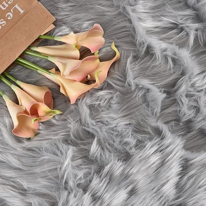 Latepis 3x5 Faux Sheepskin Rug, Faux Fur Rug for Living Room, Fluffy Washable Rugs for Bedroom, Teen Bedroom Decor, Grey Fluffy Rugs, Rectangle