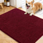 OLANLY Dog Door Mat for Muddy Paws 40x32, Absorbs Moisture and Dirt, Absorbent Non-Slip Washable Doormat, Quick Dry Chenille Mud Mat for Dogs, Entry Indoor Entryway Carpet for Inside Floor, Burgundy