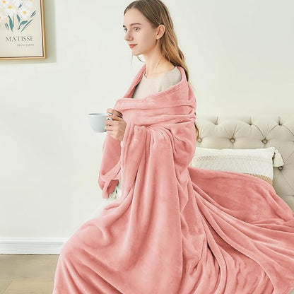 BEDELITE Fleece Blanket Pink Throw Blankets for Couch & Bed, Luxury Plush Cozy Fuzzy Blanket 50" x 60", Super Soft Warm Lightweight Throw Blanket for Travel Camping