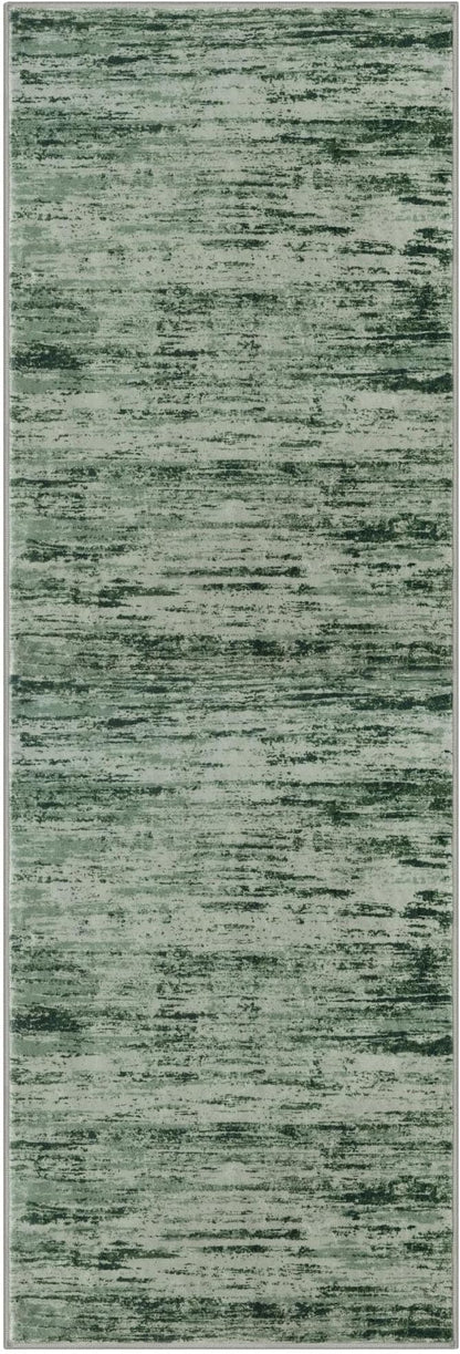 Lansny Modern Abstract Runner Rug 2x6, Forest Green Washable Kitchen Runner Non-Slip Soft Hallway Rug Runner Thin Print Faux Wool Carpet for Entryway Bedroom Laundry Room Indoor Home Decor