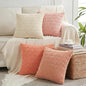 Fancy Homi 4 Packs Blush Pink Decorative Throw Pillow Covers 20x20 Inch for Living Room Couch Bed Sofa, Soft Plush Striped Corduroy Square Light Pink Coral Peach Cream Colorful Cushion Case 50x50 cm