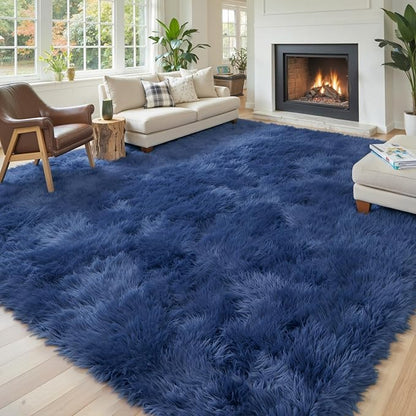 Rugs for Living Room 6x9, Alfombras para Salas Shag Large Plush Soft Area Rug, Shaggy Carpets for Bedroom, Kids Boys Girls Home Decor Aesthetic(Royal Blue, 6 x 9)