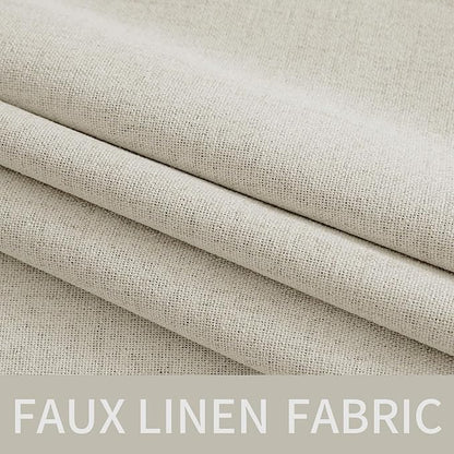 MIULEE Linen Texture Curtains for Bedroom Light Cream 100% Blackout Thermal Insulated Linen Curtains Grommet Room Darkening Drapes for Living Room Nursery 52x54 Inch (2 Panels)