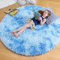 Amdrebio Tie-Dyed Light Blue Round Circle Rug 5Ft for Girls Bedroom, Soft Cute Fluffy Area Rugs for Boys, Kids Room Decor, Plush Shaggy Fuzzy Stitch Carpet for Baby Nursery Playroom Classroom Dorm