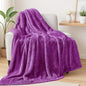 Exclusivo Mezcla Plush Fuzzy Fleece Throw Blanket Extra Large, Super Soft, Fluffy and Warm Blankets for Couch, Bed, All Season (Purple, 50x70 inches)