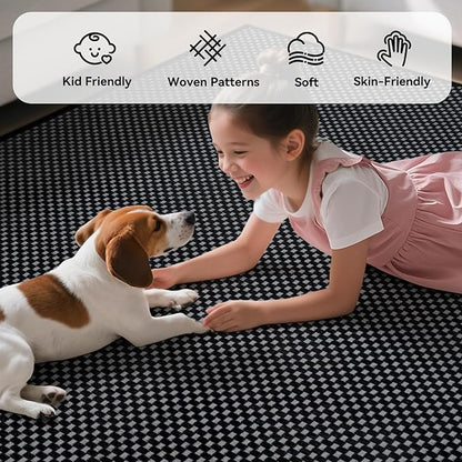 YDKGL 2x5 ft Hallway Runner Rug Boho Woven Washable Long Kitchen Runner Rugs Mat Non Slip, Soft Entryway Laundry Hall Runner Floor Carpet for Indoor Backdoor Bedroom Kitchen Living Room, Black