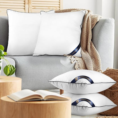 Utopia Bedding Throw Pillow Inserts (Pack of 4, White), 16 x 16 Inches Decorative Indoor Pillows for Sofa, Bed, Couch, Cushion Sham Stuffer