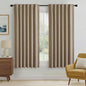 RYB HOME Burlap 100% Blackout Curtains 63 inch Long, Light Blacking & Thermal Insulated Curtains for Nursery/Bedroom/Boys'Room, Back Tab & Rod Pocket Window Treatment, W52 x L63, 2 Panels