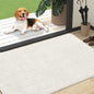 OLANLY Dog Door Mat for Muddy Paws 47x32, Absorbs Moisture and Dirt, Absorbent Non-Slip Washable Doormat, Quick Dry Chenille Mud Mat for Dogs, Entry Indoor Entryway Carpet for Inside Floor, Ivory