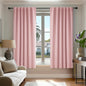 Deconovo Solid Thermal Insulated Blackout Curtains Back Tab and Rod Pocket Curtains Room Darkening Curtains for Bedroom 52Wx63L Inch Coral Pink 2 Panels