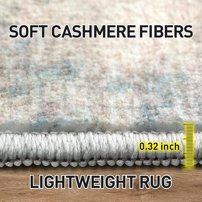 2'6''x8' Runner Rugs Washable Rug: Modern Abstract Hallway Runner Rug Indoor Soft Low Pile Thin Carpet Anti-Skid Non-Shedding Carpets for Kitchen, Entryway, Laundry, Bedroom - Multi Color