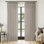 MIULEE Pinch Pleated Thick Linen Curtains 96 Inches Long 2 Panels for Living Room Bedroom, Memory Trained Pleat Drapes Light Filtering Taupe Semi Sheer Window Curtains Hooks Rings Back Tab