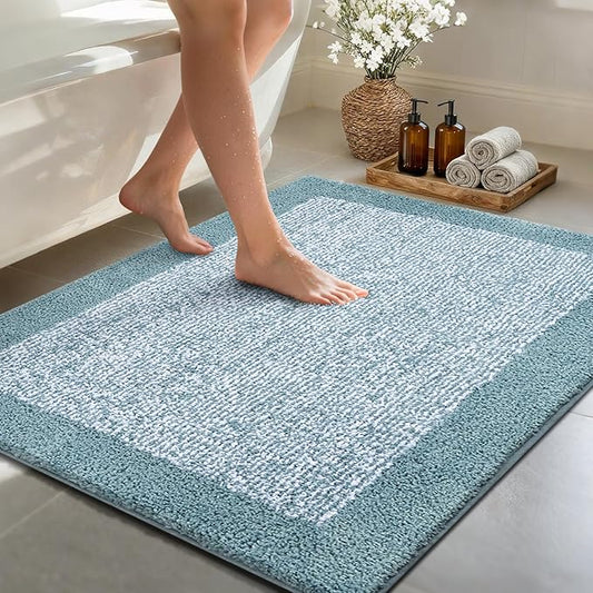 48x32 Large Bathroom Rugs Washable Non Slip, Dusty Blue Bath Mat for Bathroom Floor Tub, Soft Absorbent Quick Dry Mats for Shower, Bathtub,Home Decor