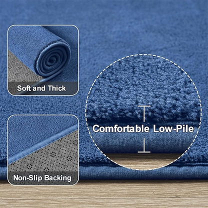 Amearea Large Modern Area Rugs for Bedroom Living Room, 6x9 Feet Blue Thickened Memory Foam Rug, Fluffy Indoor Washable Rugs Non Slip Minimalist Carpet for Boys Girls Dorm Nursery Room Decor