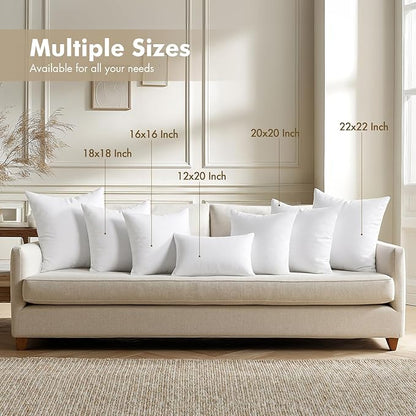 MIULEE Euro Pillows Inserts, Pack of 4 26x26 Inch 100% Virgin Microfiber Filling Throw Pillows for Bed Couch Sofa