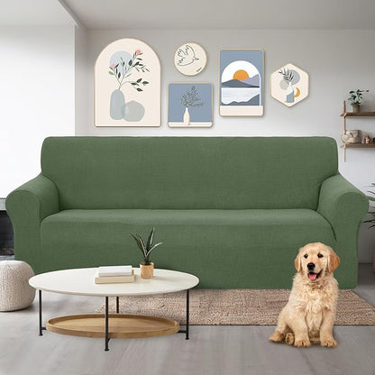 U-NICE HOME Stretch Couch Cover Sofa Cover Washable Sofa Slipcover Furniture Protector for 3 Cushion Couch Sofa Pet Friendly(Sofa, Loden Frost)