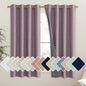 NICETOWN Chaise Mauve Vintage Linen 100% Blackout Curtains for Living Room, Thermal Insulated Curtains 63" Long, Noise Reducing Window Treatment Drapes for Hall Room, 52" Wide Per Panel, Set of 2