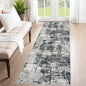2x7 Runner Rug for Hallway, Washable Modern Abstract Runner Rugs Neutral Soft Non Slip Kids Rug Stain Resistant Indoor Runners for Entryway Bedroom Kitchen Laundry Room(BlackGrey, 2'x7')