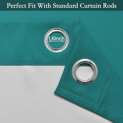 SimpleHome Ombre Room Darkening Curtains 82 inches Length for Bedroom,Grommet Gradient Light Blocking Teal Window Curtains for Living Room,2 Panels, 52x82 inches
