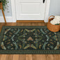 Hazo Haus 2x4 Entry Way Rugs Indoor - Dark Green Putdoor Rug for Kitchen, Bathroom, Insect Boho Design, Washable Non Slip Stain Resistant