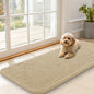OLANLY Dog Door Mat for Muddy Paws 47x20, Absorbs Moisture and Dirt, Absorbent Non-Slip Washable Doormat, Quick Dry Chenille Mud Mat for Dogs, Entry Indoor Entryway Carpet for Inside Floor, Beige