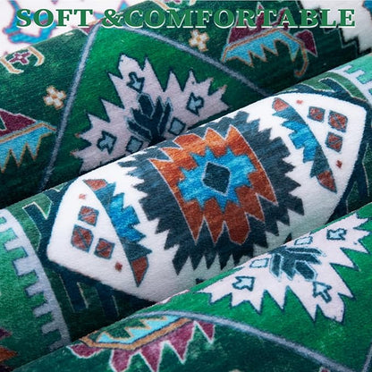 SERISSA Boho Rugs for Entryway, 2x3 Washable Non-Slip Entryway Rug Small Area Rug, Ultra Soft Oriental Vintage Green White Low-Pile Indoor Door Mat Floor Carpet for Entrance Bedroom Kitchen Bathroom