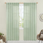 LAMIT Fresh Green Linen Curtains for Living Room, 80 Inch Faux Linen Textured Light Filtering Drapes Back Tab and Rod Pocket Boho Panels for Farmhouse/Bedroom/Porch, 52 x 80 Inch, 2 Panels Set