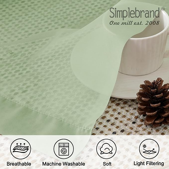 Simplebrand Light Green Sheer Curtains 72 Inches Long 2 Panels for Living Room, Rod Pockets Airy Window Treatments Voile Sheer Curtains Panels Lightweight for Front Back Patio Glass Door, 42" Width