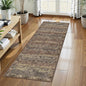 Washable Area Rug 2'6'' x 8' Vintage Traditional Persian Mat - Foldable Distressed Non-Slip Machine Washable Carpet for Living Room Bedroom Kitchen Home Decor - Umber and Slate