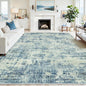 9x12 Area Rugs for Living Room Washable Rug: Anti-Skid Abstract Modern Living Room Rug Soft Thin Carpets Indoor Floor Non-Shedding Carpet for Bedroom Dining Farmhouse Nursery Blue Gray Gold
