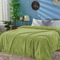 inhand Sage Green Fleece King Blanket for Bed, Super Soft Flannel Cozy Blankets for Adults, Lightweight Leaves Pattern Fuzzy Blanket for Office,Warm Plush Blankets for All Season, 90x108 Inches
