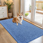 OLANLY Dog Door Mat for Muddy Paws 54x32, Absorbs Moisture and Dirt, Absorbent Non-Slip Washable Doormat, Quick Dry Chenille Mud Mat, Entry Indoor Entryway Carpet for Inside Floor, Cornflower Blue