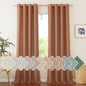 NICETOWN Linen Caramel Curtains 96 inches Long for Living Room, Grommet Thick Flax Linen Privacy Added with Light Filtering Window Treatments for Bedroom, W55 x L96, 2 Panels