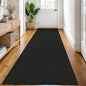 KOZYFLY Runners for Hallways 3x8 ft Washable Kitchen Runner Non Slip Rubber Backed Hall Runners Cotton Entryway Runner Rugs Floor Carpet for Indoor Backdoor Bedroom Kitchen, Black/Dark Grey
