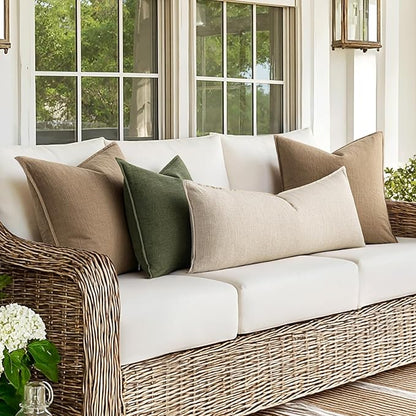 MIULEE Decorative Long Lumbar Throw Pillow Cover for Bed 14x36 Natural Beige Boho Farmhouse Neutral Couch Pillowcase Pack of 1 Accent Modern Sofa Cushion Livingroom Home Decor (Covers Only)