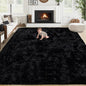 6x9 Area Rug for Living Room: Fluffy Shag Soft Washable Rugs Large Fuzzy Plush Indoor Carpet for Bedroom Nursery Playroom Kids Girls Boys Room (Black, 6'x9')
