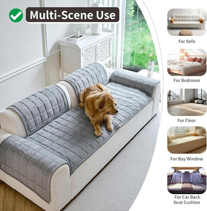 Couch Covers for Dogs Washable, Non Slip Couch Covers for Loveseat Sofa Pet Friendly, Soft Fuzzy Sofa Covers for Pet, Dog Couch Cover Furniture Protector(1PC,Light Grey,27.6"x82.7")