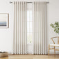 Nanspring Pearl White Linen Curtains 84 Inches Long for Living Room Light Filtering Semi Sheer Curtain Back Tab and Rod Pocket Coastal Decor Elegant Neutral Luxury Drapes for Bedroom 52x84, 2 Panels