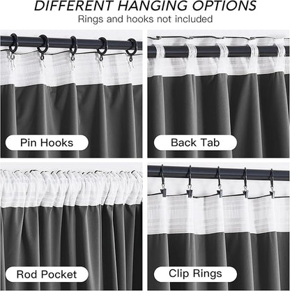 RYB HOME Grey Velvet Curtains 90 inches - Super Soft Blackout Curtains Thermal Insulated Drapes Heat Block Room Darkening Panels for Bedroom/Studio, Wide 52 x Long 90, Grey, 2 Panels