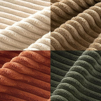 MIULEE Boho Farmhouse Throw Pillow Covers 18x18 Inch Set of 4 Rustic Modern Neutral Cushion Covers Soft Corduroy Nordic Home Decor for Couch Bed Sofa Living Room Rust-Olive Green