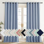 NICETOWN Stone Blue Vintage Linen 100% Blackout Curtains for Living Room, Thermal Insulated Curtains 108“ Long, Noise Reducing Window Treatment Drapes for Home Office, 62" Wide Per Panel, Set of 2