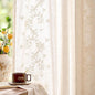 jinchan Evelyn Embroidered Linen Curtains 63 inch Floral Curtains for Living Room Bedroom Farmhouse Cottagecore Semi Sheer Light Filtering Window Drapes Rod Pocket Back Tab 2 Panels W50 x L63 Ivory