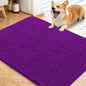 OLANLY Dog Door Mat for Muddy Paws 40x32, Absorbs Moisture and Dirt, Absorbent Non-Slip Washable Doormat, Quick Dry Chenille Mud Mat for Dogs, Entry Indoor Entryway Carpet for Inside Floor, Purple