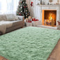 Pionblank Fluffy Large Rug for Living Room 6x9 Feet, Modern Soft Shag Area Rug, Plush Fuzzy Carpet for Bedroom Girls Boys Room Home Nursery Teens Dorm Decor, Mint Green